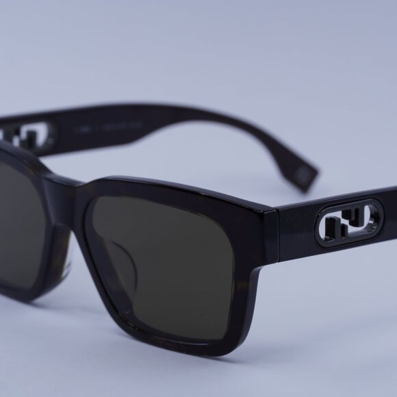 Fendi FE40107F 52E Sunglasses Dark Havana Square Frame, Brown Lenses - Picture 8 of 10